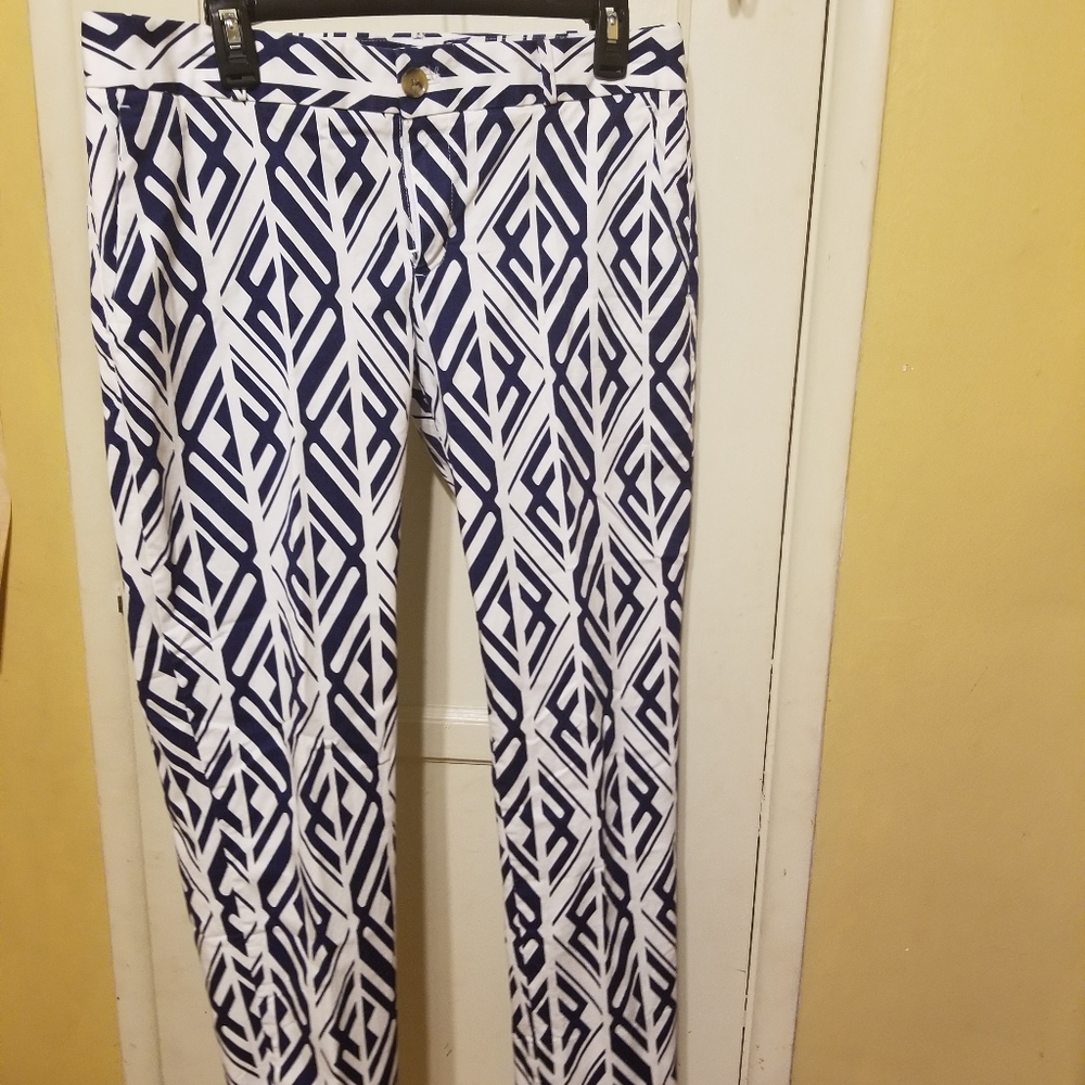 Banana Republic Navy/Ivory slacks
